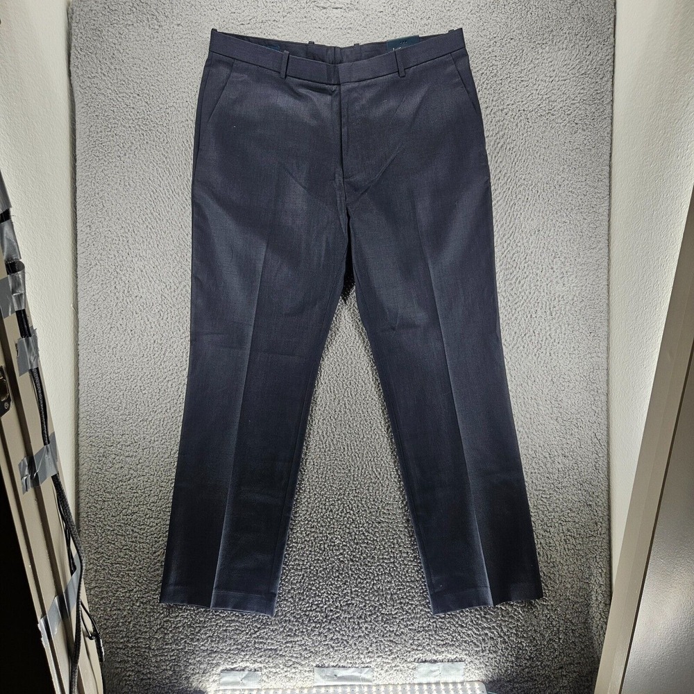NWT Perry Ellis Dress Pants Mens Size 36x32 Flat Front Gray - New